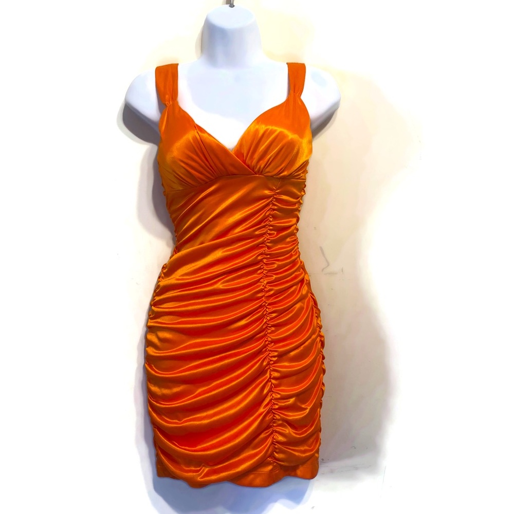 Ladies Sz S Orange Mini Cocktail Dress
